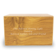 Large Adoration Cremation Urn Box 200 cubic inch - Natural