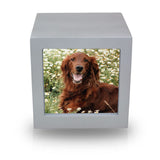 Silver Photo Cube Cremation Urn - Medium