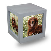 Silver Photo Cube Cremation Urn - Medium