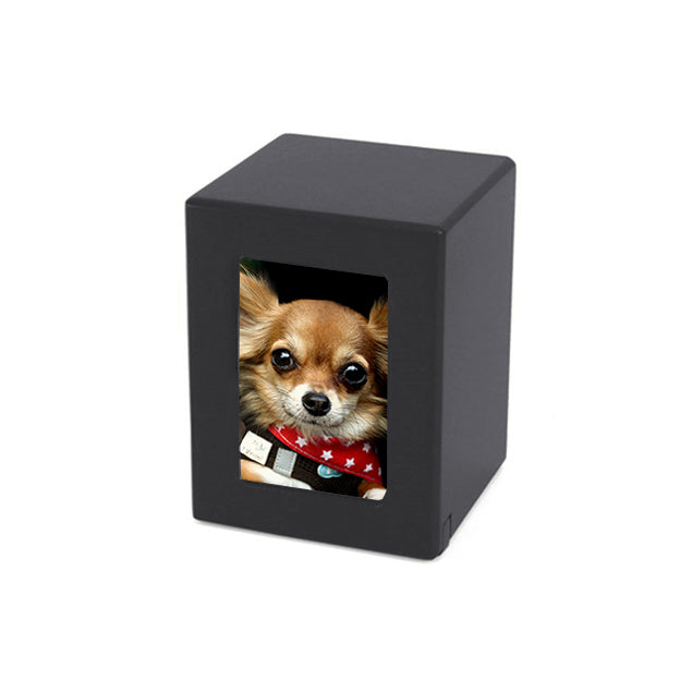 Graphite MDF Pet Photo Cremation Urn - Extra Small