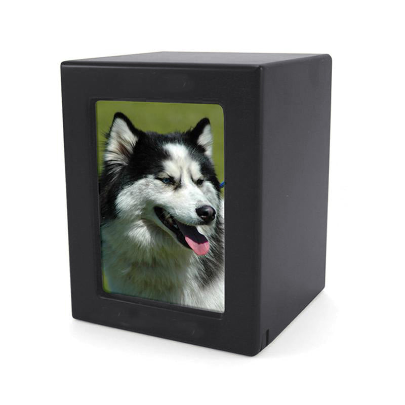 Graphite MDF Pet Photo Cremation Urn - Small