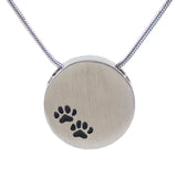 Paw Prints Cremation Necklace - Pewter