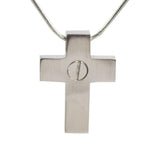 Paw Print Cross Cremation Necklace - Pewter