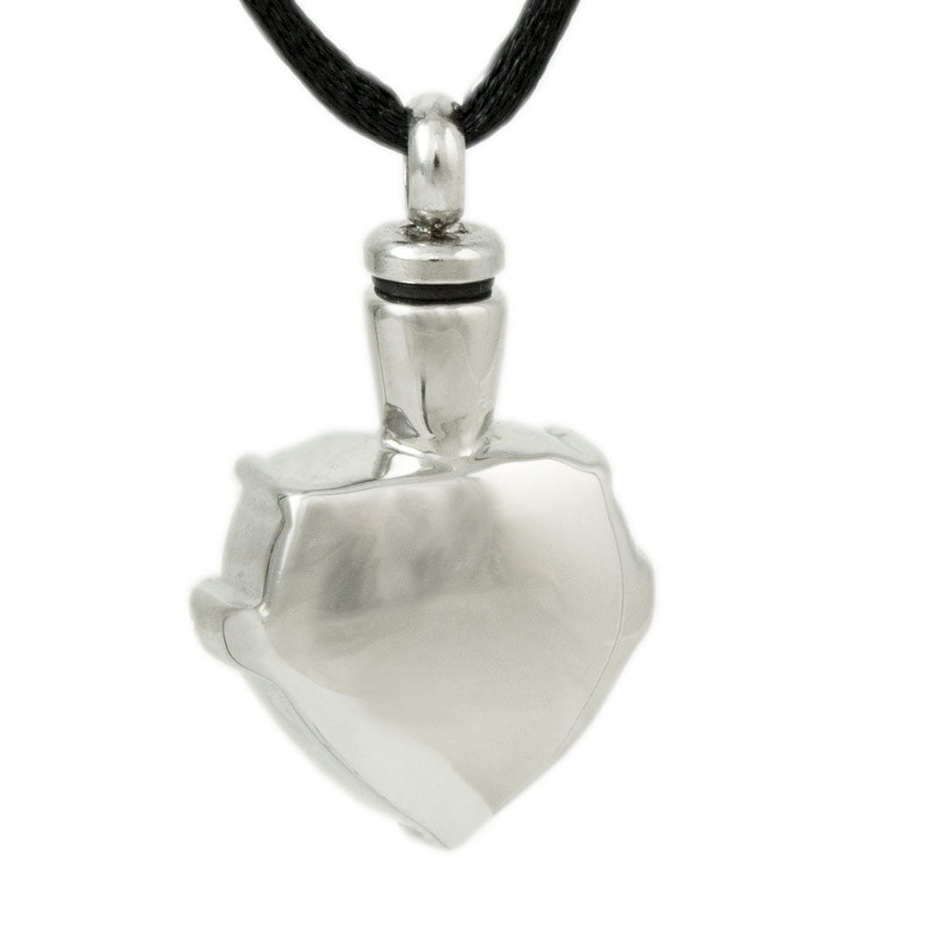 Obsidian Heart Cremation Necklace for Ashes