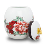 Red Peony Ceramic Cremation Urn - Large