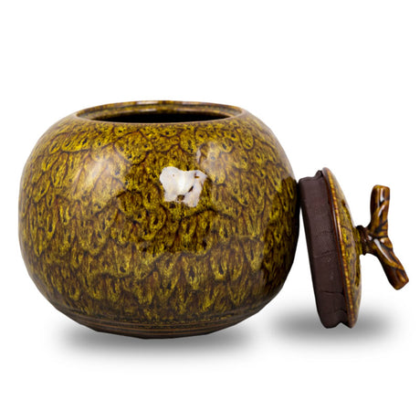 Autumn Yellow Ceramic Cremation Urn