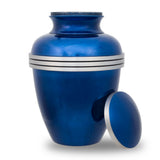 Dark Blue Banded Cremation Urn