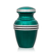 Dark Green Banded Cremation Urn - Keepsake