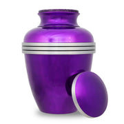 Dark Purple Banded Cremation Urn