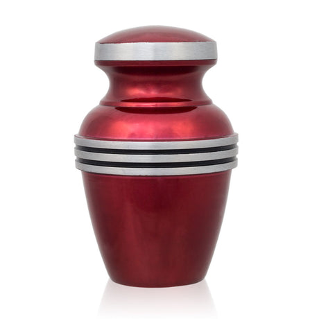 Red Banded Cremation Urn - Keepsake