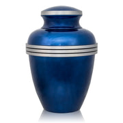 Dark Blue Banded Cremation Urn