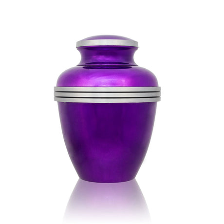 Dark Purple Banded Cremation Urn - Medium