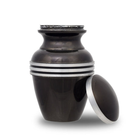 Dark Slate Banded Cremation Urn - Keepsake