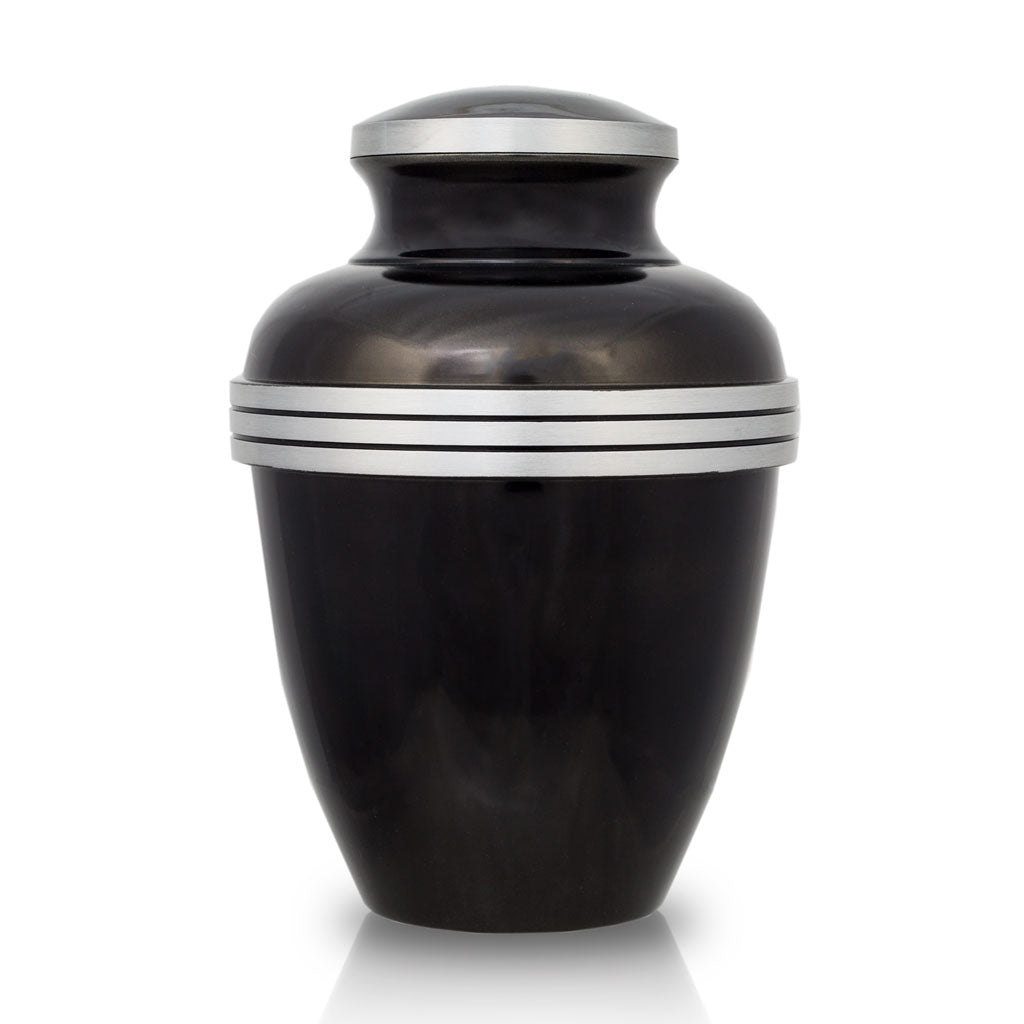 Dark Slate Banded Cremation Urn