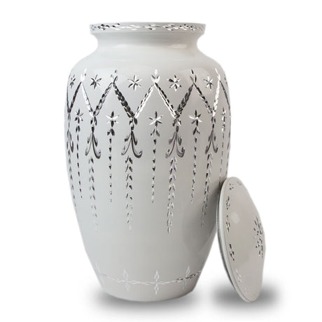 Garland Drop Cremation Urn - White