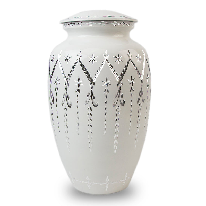 Garland Drop Cremation Urn - White