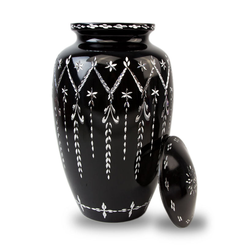 Garland Drop Cremation Urn - Black