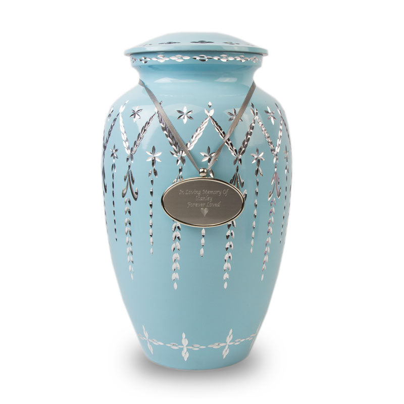 Garland Drop Cremation Urn - Blue