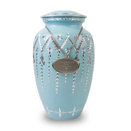 Garland Drop Cremation Urn - Blue