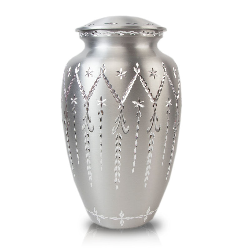 Garland Drop Cremation Urn - Pewter