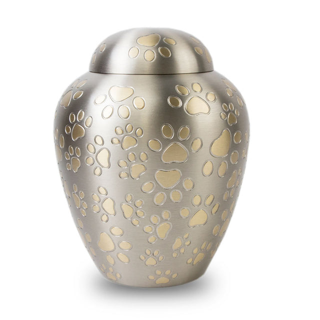 Paws of Love Pet Urn - Pewter and Bronze