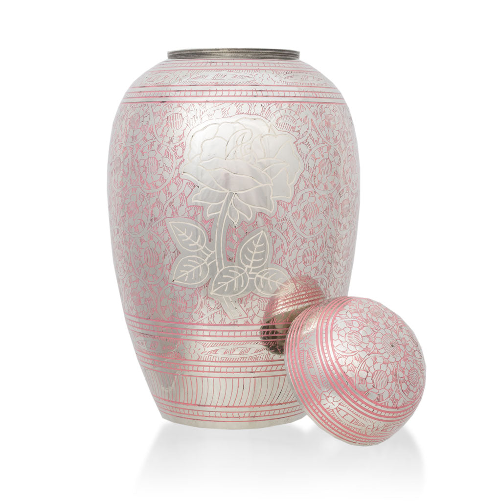 Large Shimmering Rose Cremation Urn