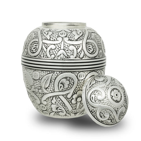 Silver Embossed Pet Urns - Small