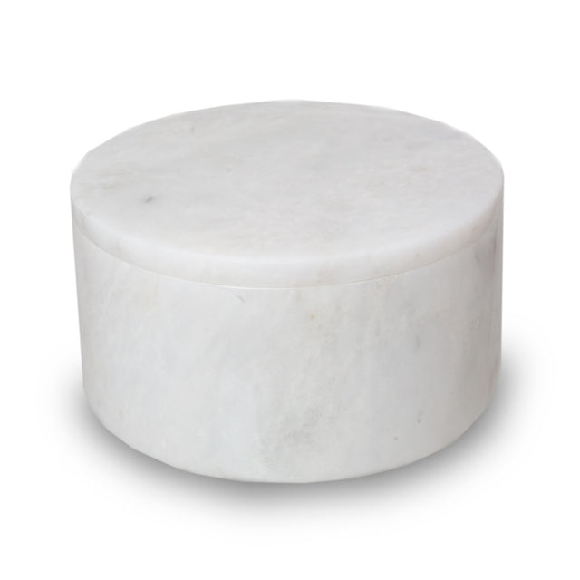 Taj Mahal Marble Cremation Urn Circular Keepsake Box - Small