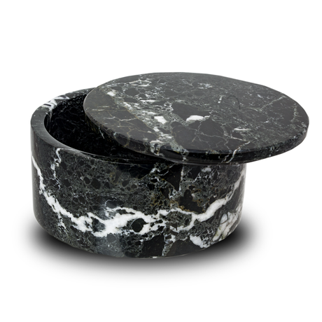 Noire Marble Cremation Urn Circular Keepsake Box - Small