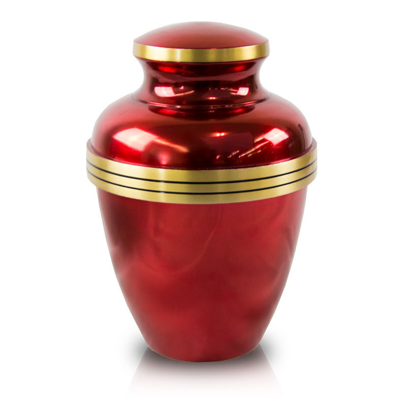 Red Banded Cremation Urn