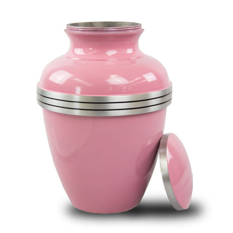 Pink Banded Cremation Urn