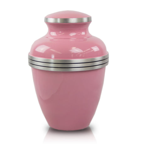 Pink Banded Cremation Urn