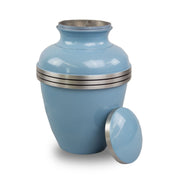 Light Blue Banded Cremation Urn