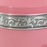 Pink Cremation Urn with Floral Band