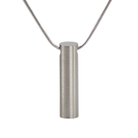 Pewter Cylinder Cremation Necklace