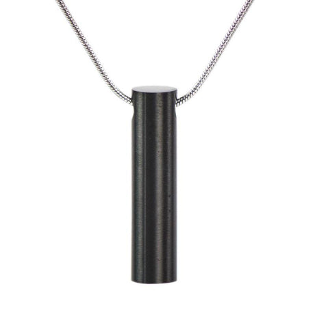 Onyx Cylinder Cremation Necklace