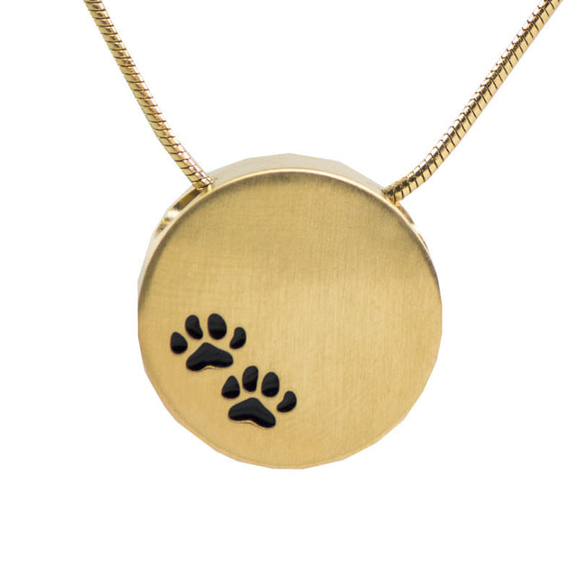 Paw Prints Cremation Necklace - Bronze