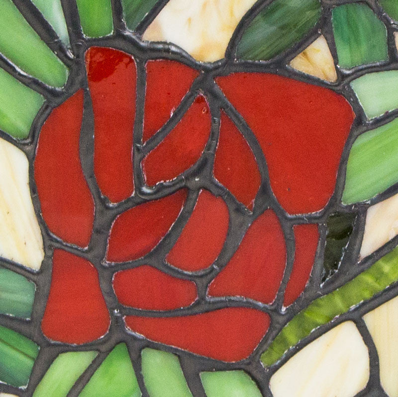 Red Rose Stained Glass Cremation Urn