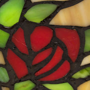 Red Rose Stained Glass Cremation Candle Keepsake