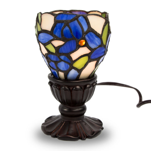 Blue Iris Stained Glass Memory Lamp