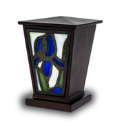 Blue Iris Stained Glass Cremation Keepsake