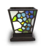 Blue Forget-Me-Not Stained Glass Cremation Keepsake Candle Holder