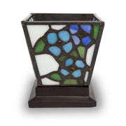 Blue Forget-Me-Not Stained Glass Cremation Keepsake Candle Holder