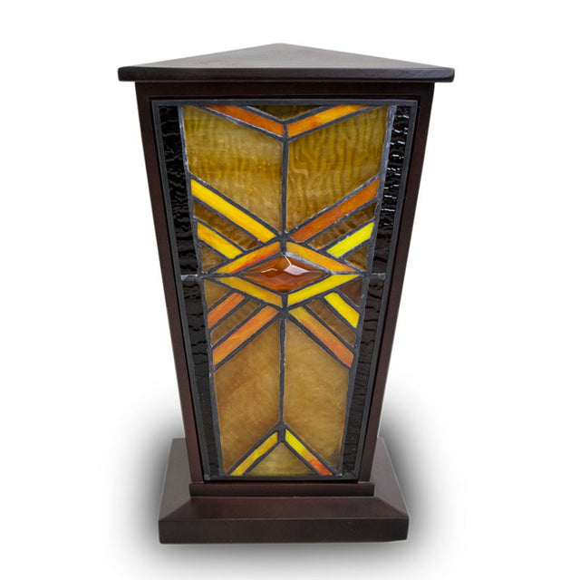 Mission Style Cremation Urn - Amber