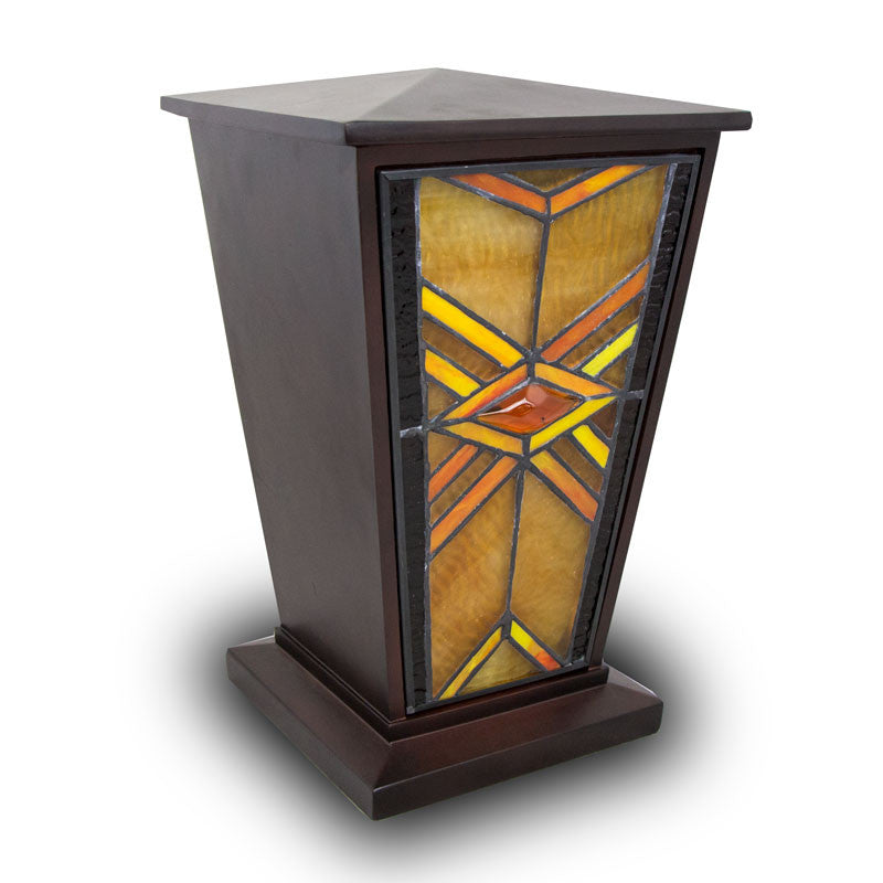 Mission Style Cremation Urn - Amber