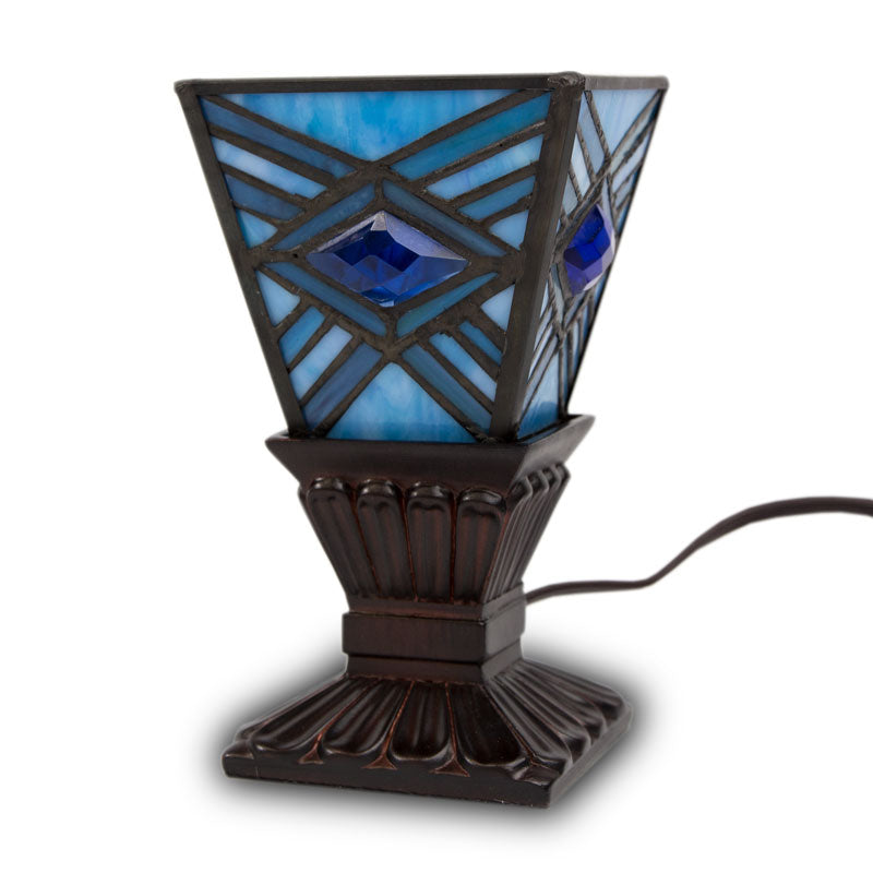 Mission Style Cremation Memory Lamp- Indigo