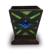 Emerald Mission Stained Glass Candle Cremation  Keepsake