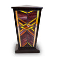 Ruby Mission Style Stained Glass Cremation Urn