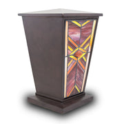Ruby Mission Style Stained Glass Cremation Urn