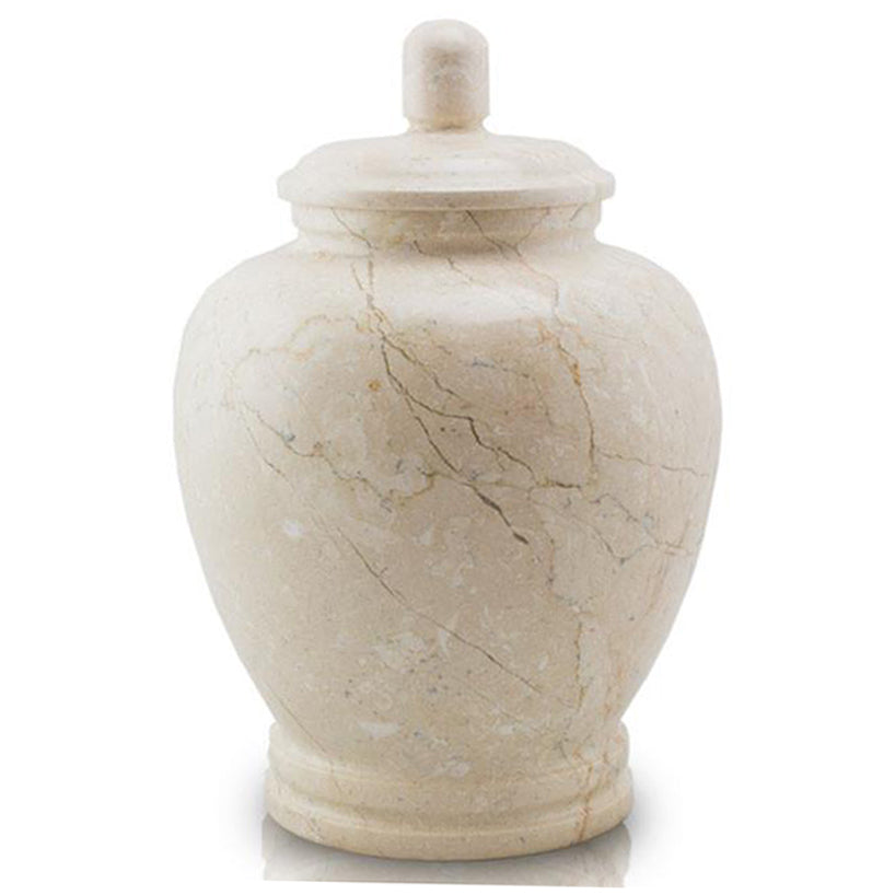 Sea Shell Genuine Marble Classic Cremation Urn - Hand Carved
